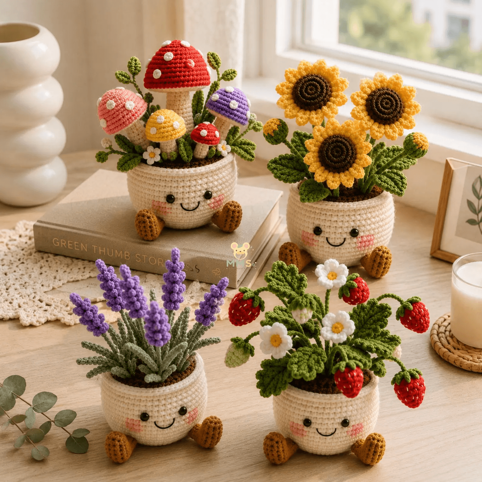 Crochet Flower Pot Set