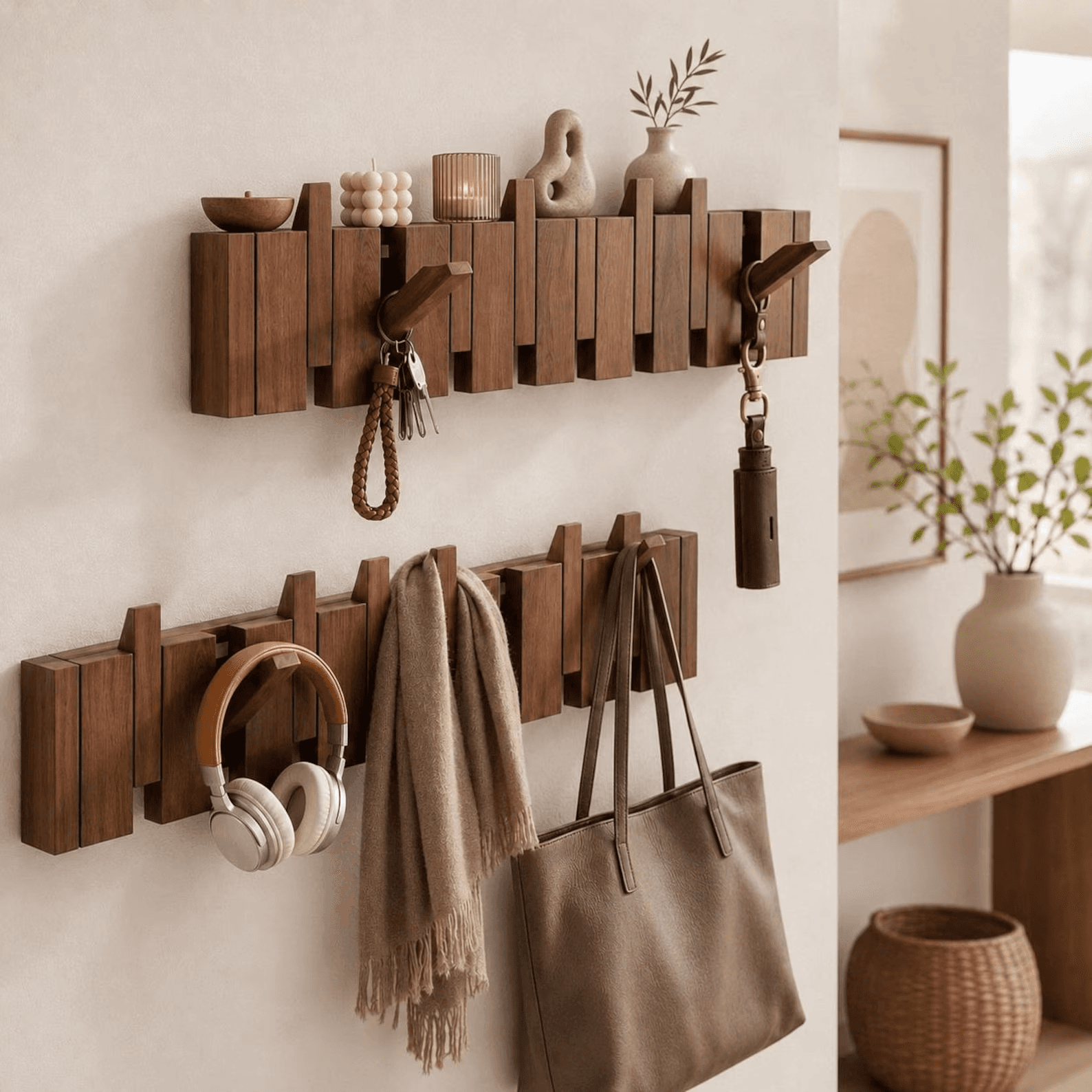 Piano Key Wall Hooks Rack