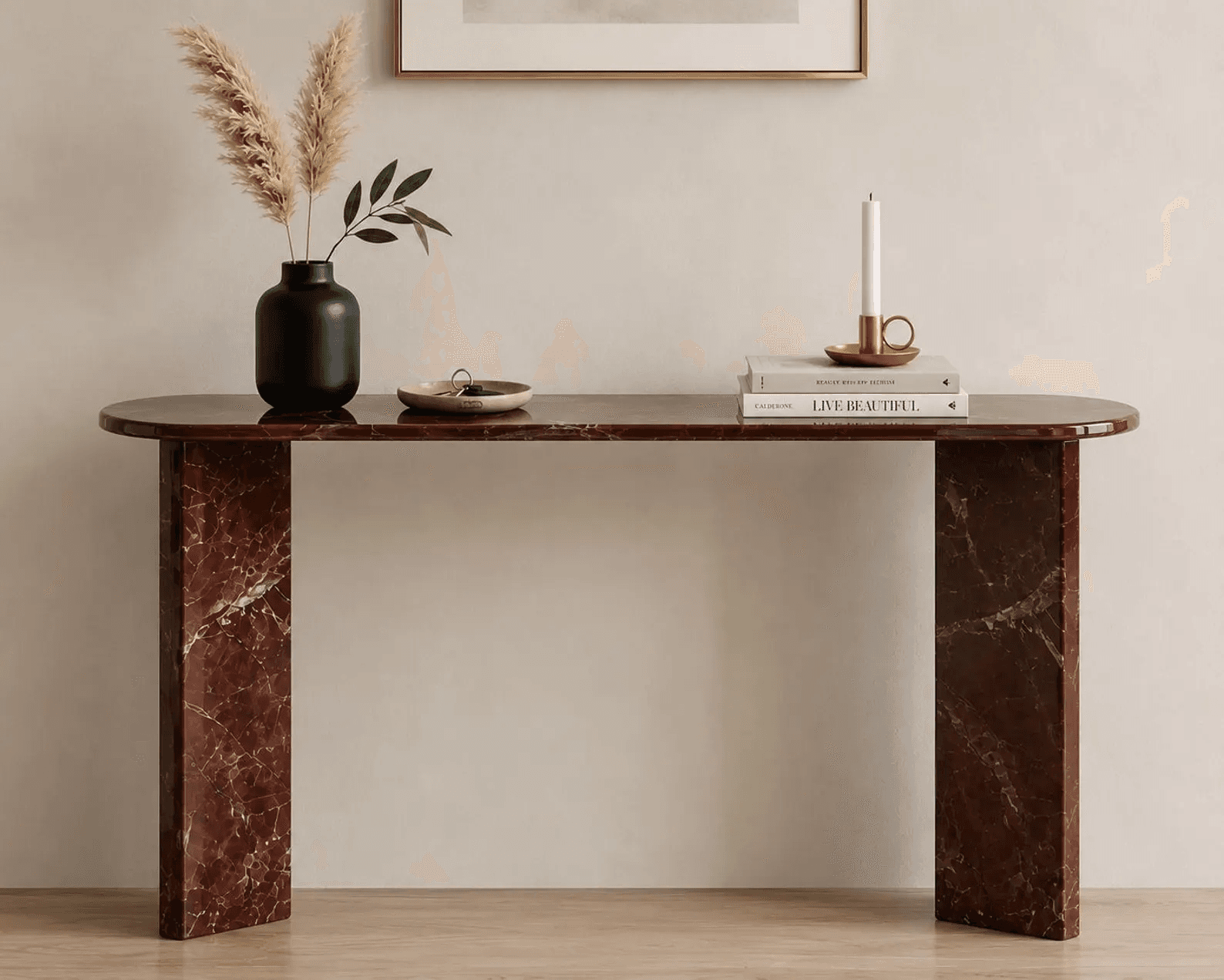 Marble Effect Console Table