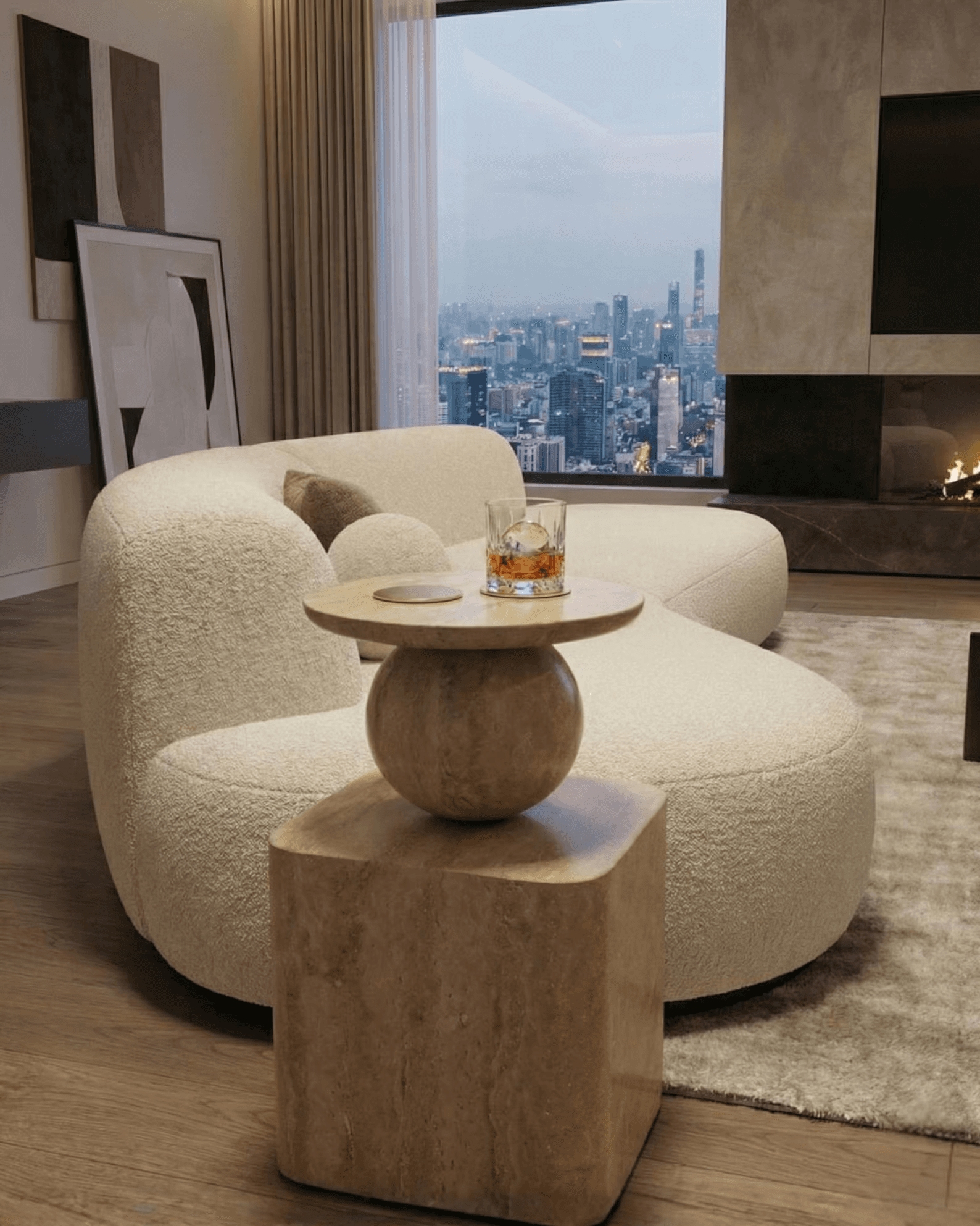 Handmade Natural Travertine Coffee Table