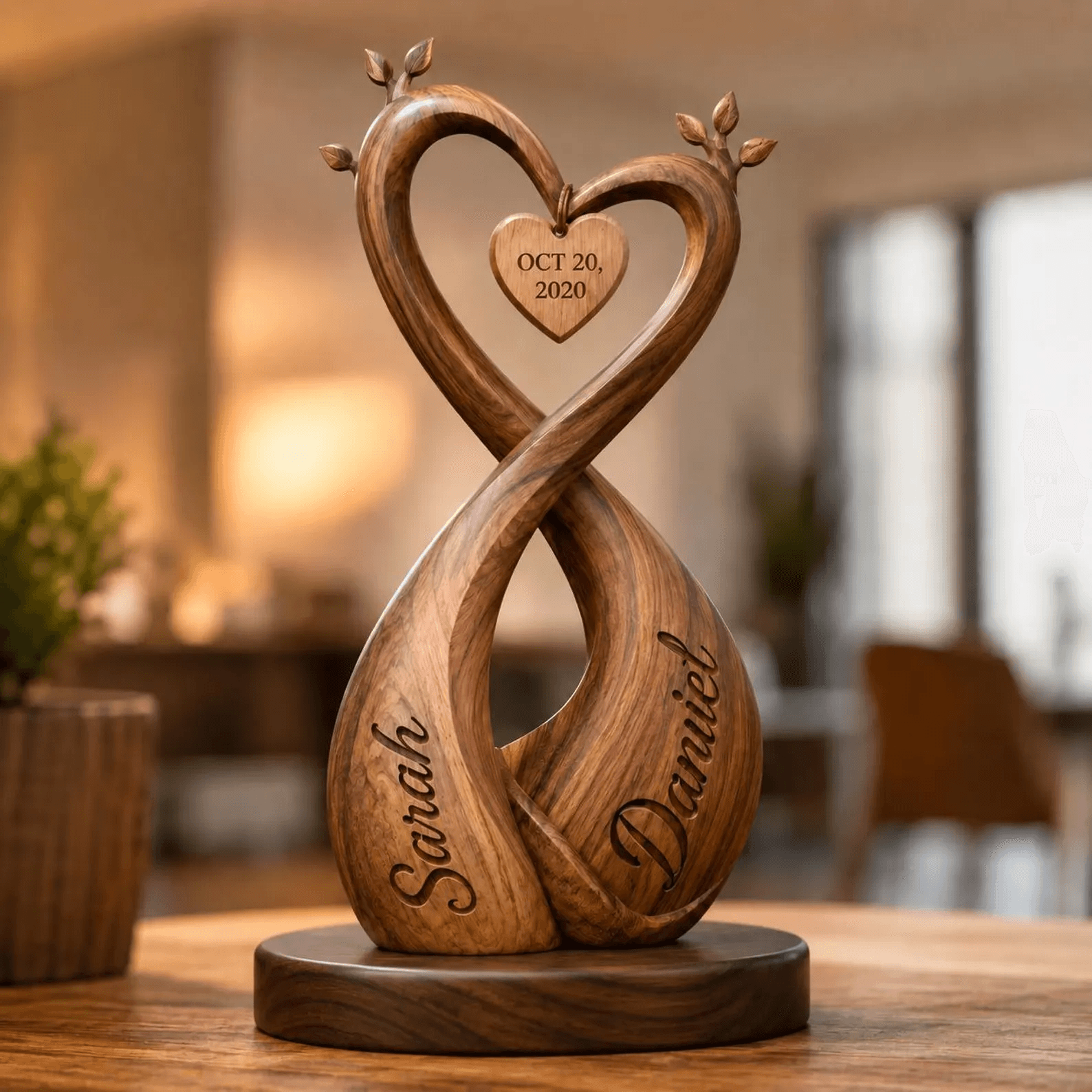 Personalized Infinity Heart Sculpture
